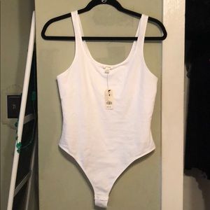 White tank top bodysuit- NEVER WORN